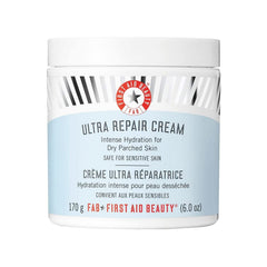 First Aid Beauty crema de reparación intensiva frasco de 170 g para hidratación profunda.