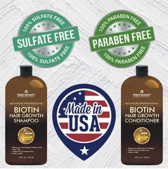 First Botany Biotina Shampoo, espuma cremosa, cabello limpio y nutrido.