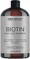First Botany Cosmeceuticals: botella de champú con bloqueo DHT para crecimiento capilar