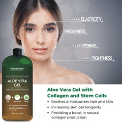 First Botany gel de aloe vera para quemaduras solares leves, alivio suave.