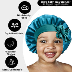Gorro satinado FIRSTPELLA con cinta elástica ancha, ajuste cómodo y sin marcas durante el sueño.
