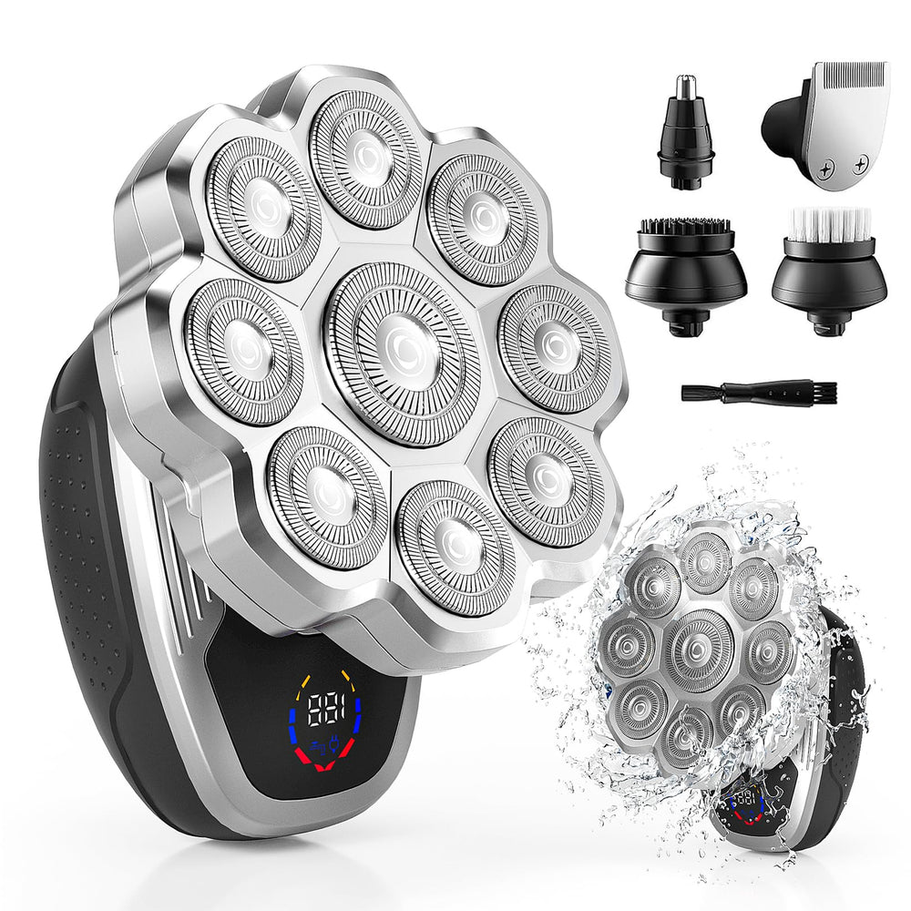 FITECHZY electric razor with 9D floating head contours the scalp for a smooth shave