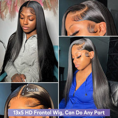 Peluca Flady frontal con encaje 13x4, nudos blanqueados y acabado suave