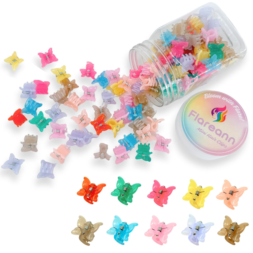 Clips mini mariposa FLAREANN coloridos para cabello fino de bebé