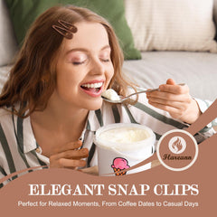 Clip FLAREANN en tono natural neutro marrón claro, combina con cabello natural.