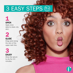 fLASH Serum mini realza pestañas curvadas para un look definido y natural.