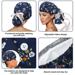 Gorro Floraltop con cola de caballo, ideal para recoger el cabello con seguridad.