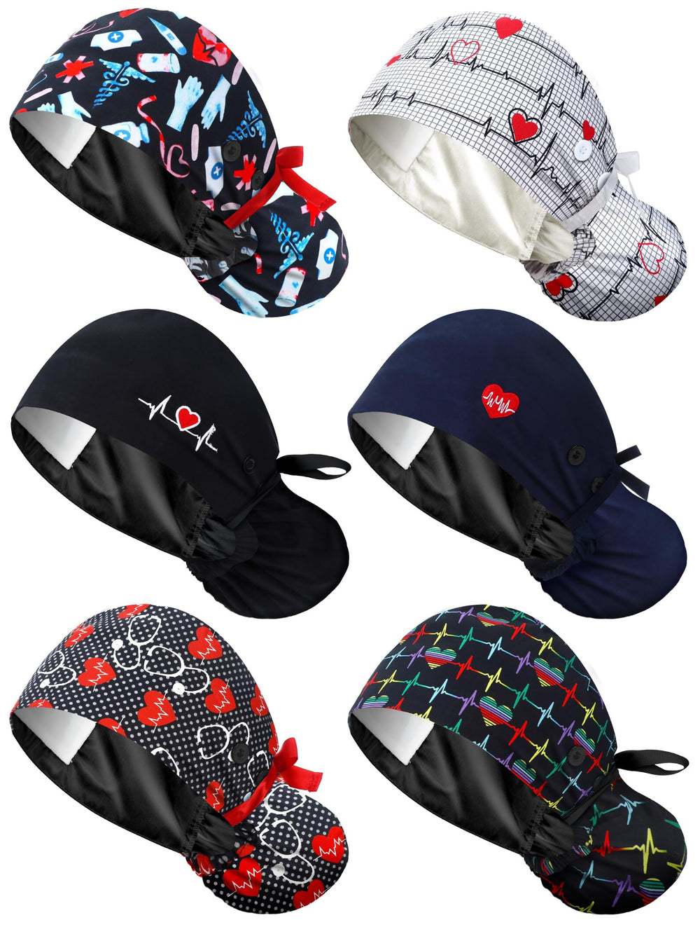 Gorro quirúrgico Floraltop con forro satinado interior para mayor confort durante turnos largos.
