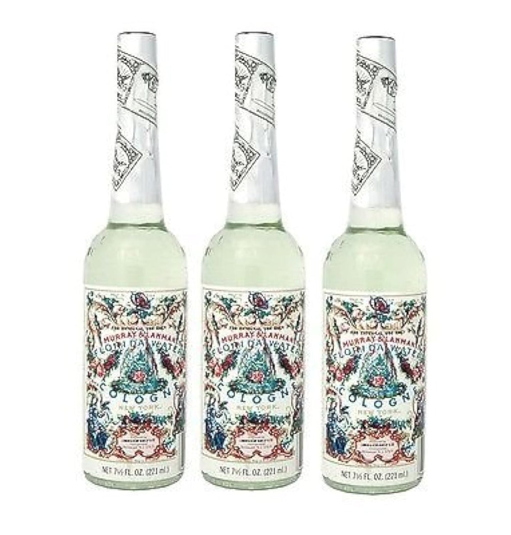 Colonía Florida Water, tres frascos plásticos para refrescar la piel y perfumar sutilmente.