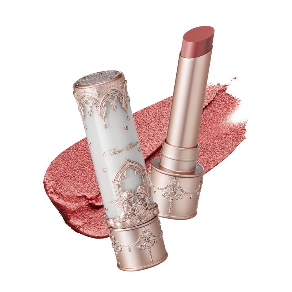 Flower Knows Little Angel Matte Lipstick en estuche gótico, regalo elegante para ocasiones.