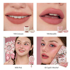 Flower Knows Strawberry Cupid: paleta de maquillaje con tonalidades versátiles para looks suaves o intensos.