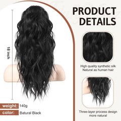 Extensión Flufymooz con pinza, ondulado natural, ajuste seguro en cualquier ocasión.