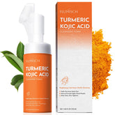 FluMisch limpiador facial espumoso con cúrcuma y ácido kojico para luminosidad suave.