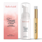 FlutterHabit Champú para Pestañas con brocha de aplicación para limpieza suave de extensiones.