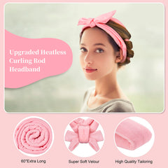 Flylipu banda para dormir en terciopelo rosa mantiene el cabello sujeto cómodamente.