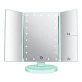 Flymiro espejo trifold con luz frontal para maquillaje detallado
