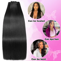 FMIDKOU cabello brasileño virgen liso, suavidad y caída natural al tacto.