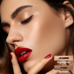 FOCALLURE iluminador-bronceador crema, enfoque iluminador para un brillo cálido.