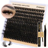 Pestañas Focipeysa kit extensiones 90D 200 piezas para volumen en casa.