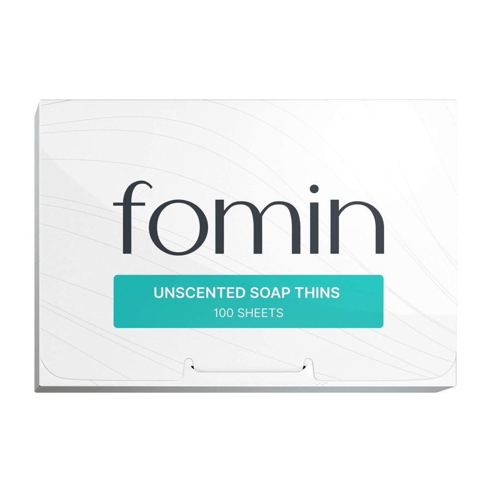 Jabón de papel antibacterial FOMIN en empaque ecológico para viajar