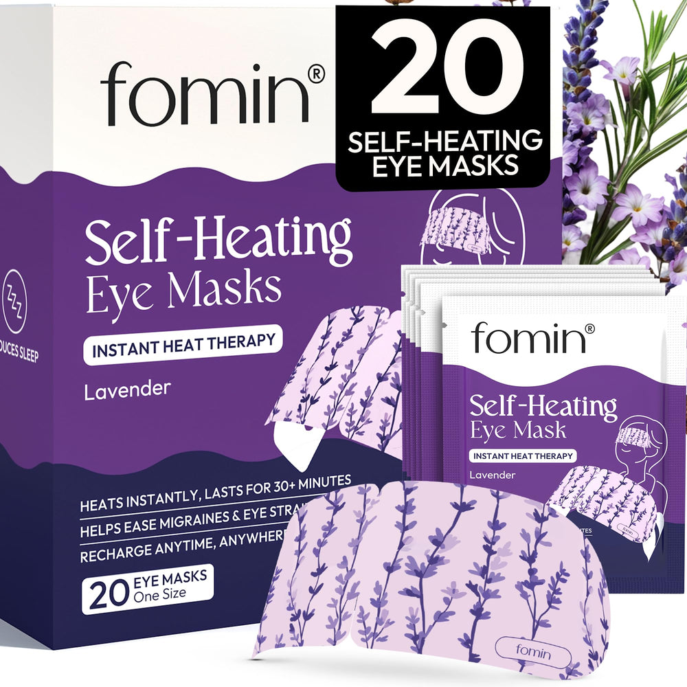 Mascarilla ocular FOMIN Lavanda lista para usar y relajar la vista cansada.