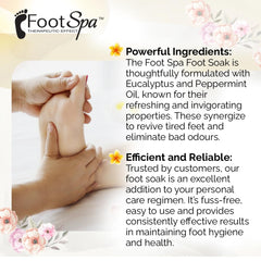 FootSpa nettoyage en profondeur éliminant bactéries et microbes.