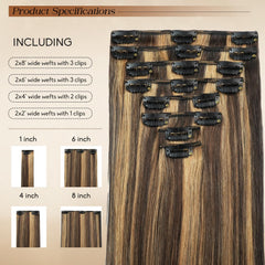Extensiones Forede de doble trama con broches para mayor cobertura y facilidad de peinado.