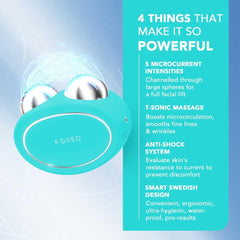 FOREO Bear: pulsaciones T-Sonic para mejor absorción de sérum y circulación.