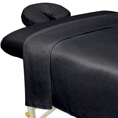 ForPro Professional Collection sabana masaje plana negra, suavidad duradera para sesiones profesionales