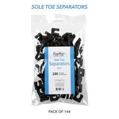 ForPro Separadores de dedos Sole negros, diseño lujoso para spa en casa