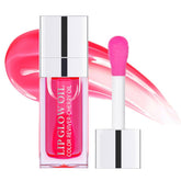 fovcos aceite labial envase transparente muestra hidratación visible para labios