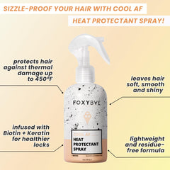 FoxyBae spray protector calor: aplicación rápida para peinar sin encrespamiento.