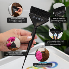 Brochas FRAMAR para coloración profesional con manejo cómodo y control.