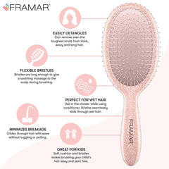 Framar cepillo desenredante para cabello saludable, evita quiebes y tirones