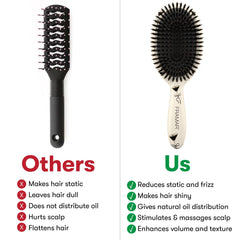 Framar cepillo jabali suave para peinado hacia atras con acabado pulido