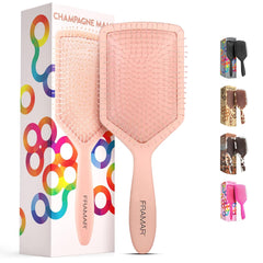 Framar cepillo pala para mujer en uso humedo y seco desenredando suavemente.