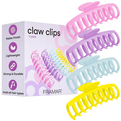 FRAMAR gancho grande para cabello grueso ofrece agarre seguro.