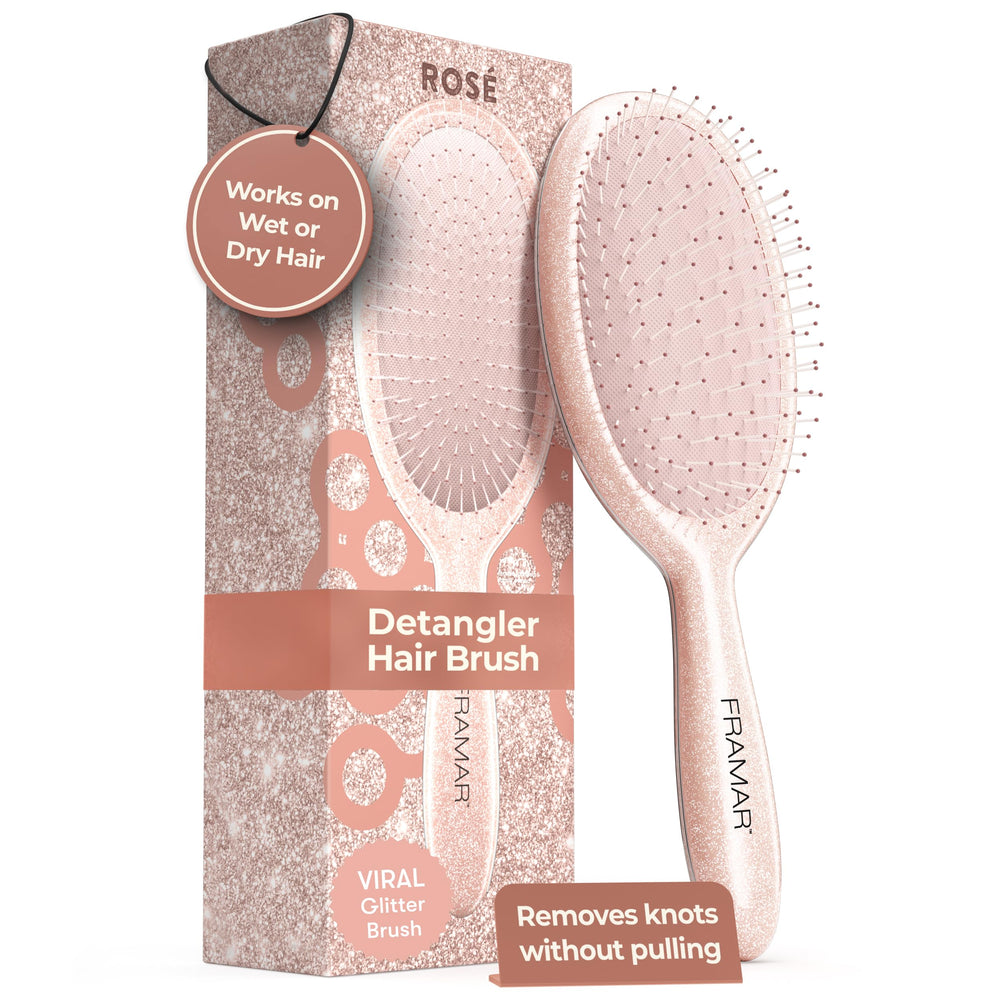 Framar Glitter Hair Brush Detangler para mujeres, desenreda con menor tirón