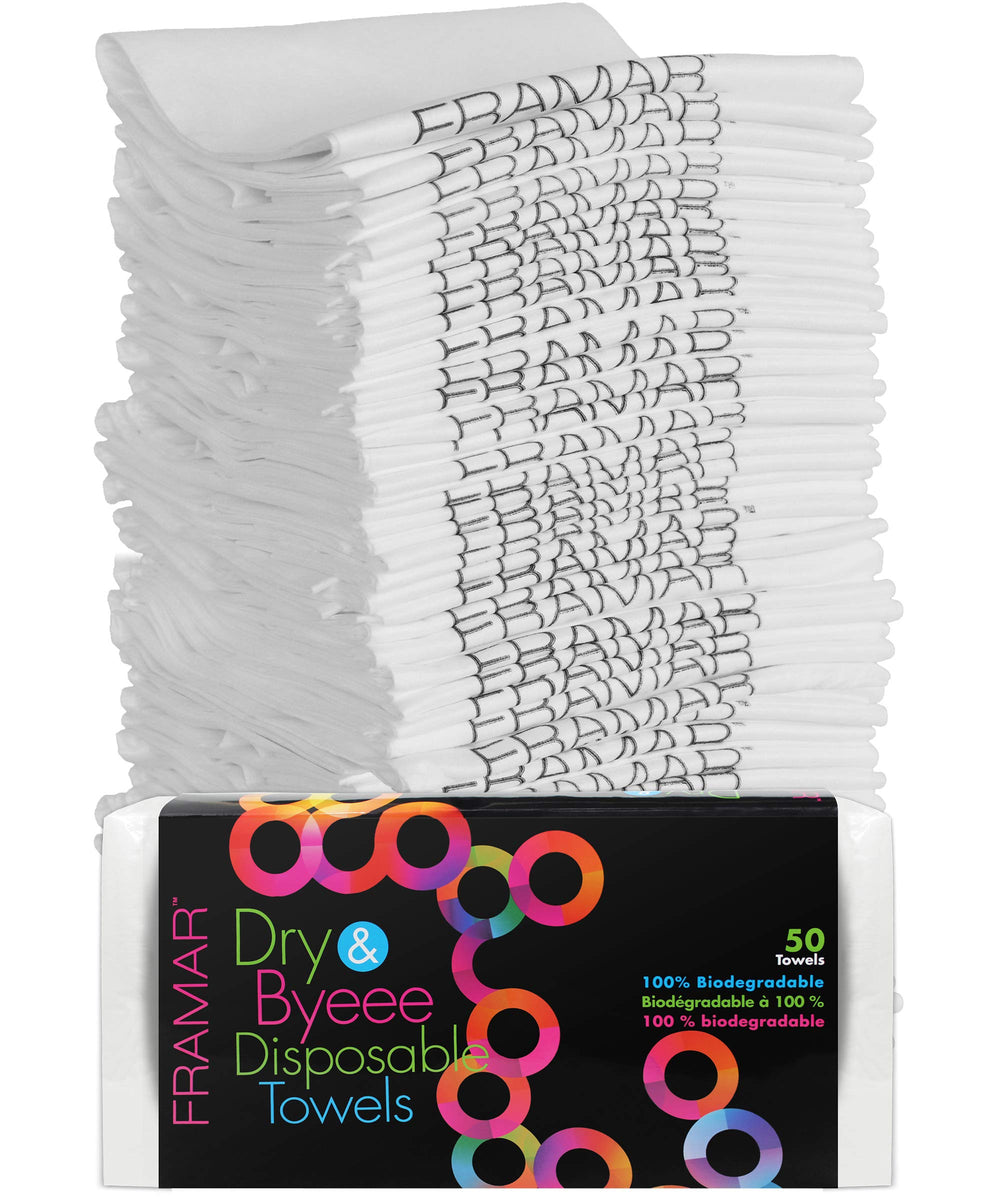 FRAMAR serviettes salon biodégradables en paquet, douceur luxueuse pour cheveux.