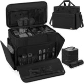 Freeamg estuche maquillaje extragrande con vista frontal para organización eficiente