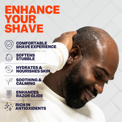 Freebird head shaving scene application shows easy, even distribution on the scalp.