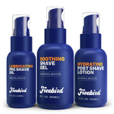 Freebird Shave Care Kit packaging shows a compact, travel-ready design for on-the-go grooming.
