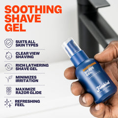 Freebird Shave Gel tube provides clear visibility for precise shaping.