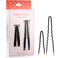 Frenchies horquilla pelo twist negra dentro de la caja, fijación segura para peinados duraderos
