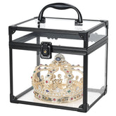 Caja de maquillaje portátil FRENESSA, transparente con cierre, ideal para viaje.