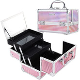 Mallette FRENESSA rose brillant avec rangement maquillage en déplacement