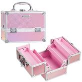 FRENESSA Mermaid Pink maleta de maquillaje 8.85 pulgadas para viajar con cosméticos.