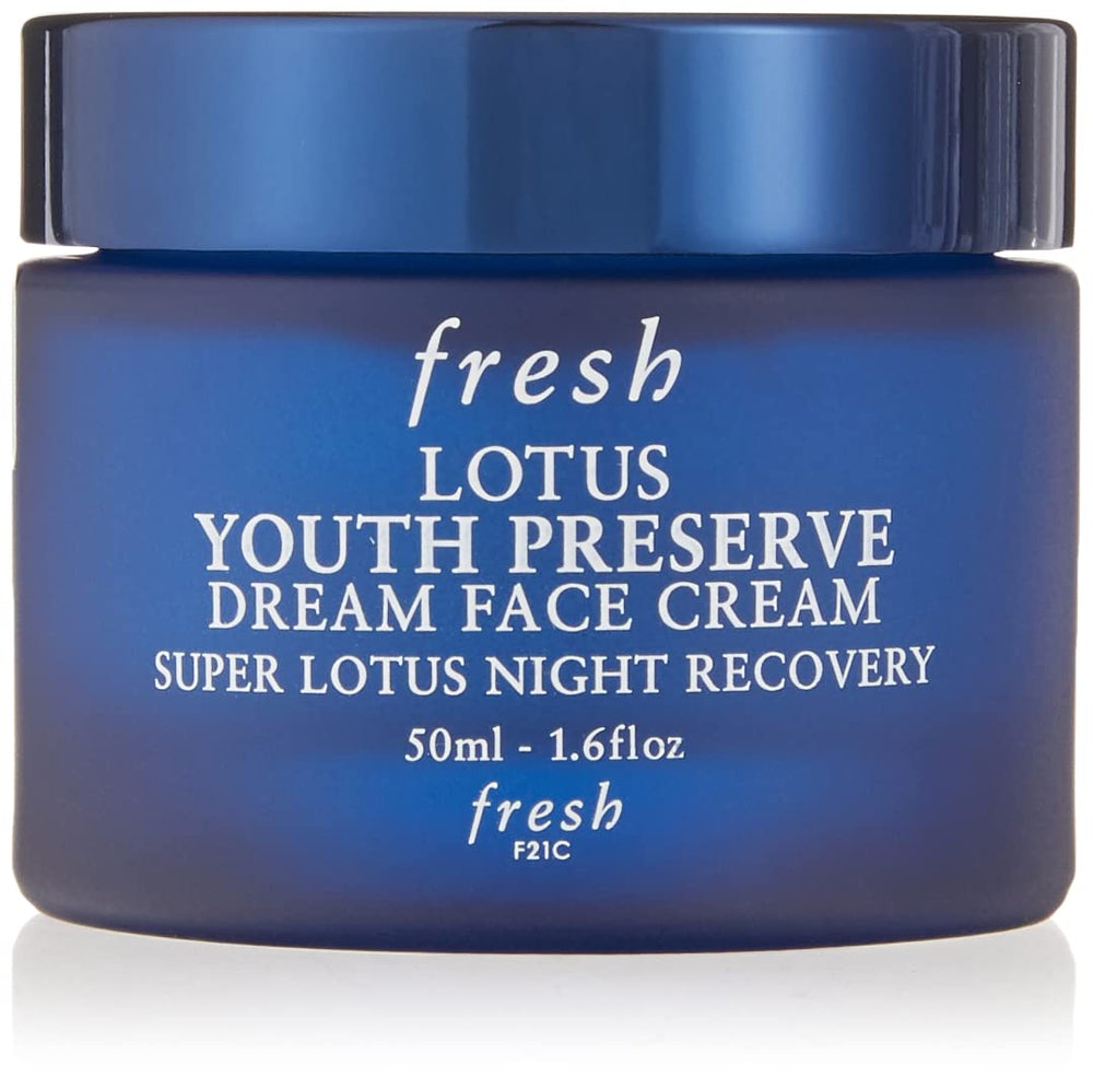Fresh Lotus Youth Preserve Dream Crema, textura suave para el rostro, ideal para la rutina diaria.