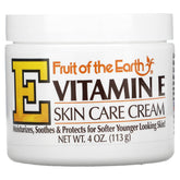 Fruit Of The Earth crema Vitamina E, tarro 4 onzas, hidratación suave para piel seca