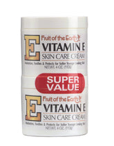 Fruit of the Earth crema vitamina E, frasco 4 oz, hidratación profunda para piel seca.